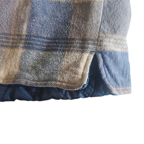 Dickies Vintage Plaid Flannel Quilted Jacket Brown Blue Checkered Zip-Up Sz XL - Picture 5 of 15